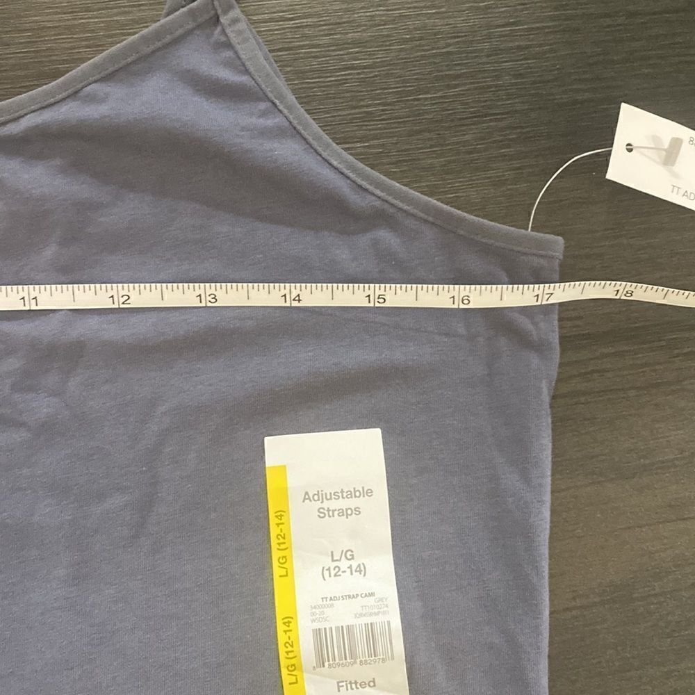Time and Tru NEW adjustable strap tank Large bluish gray - Picture 4 of 5